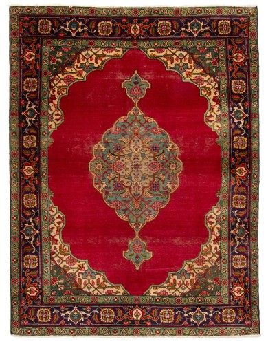 Vintage hand knotted area - vintage, rug