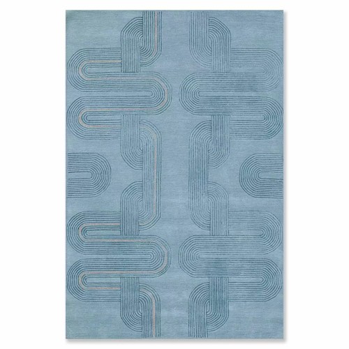 Hand tufted woollen blue - hand,